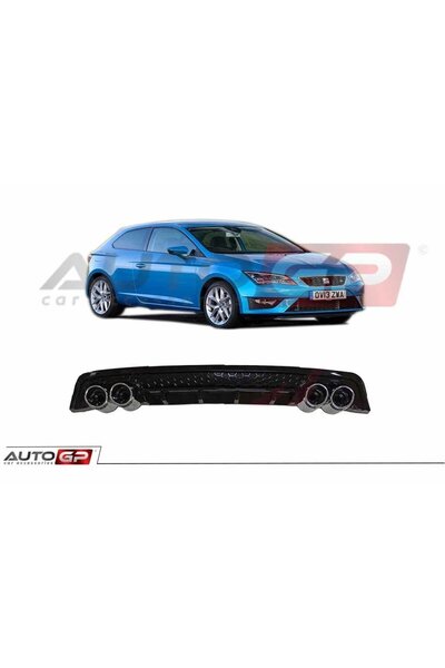 autogp Seat leon arka tampon difüzör 4 çıkış 2013+ pianoblack