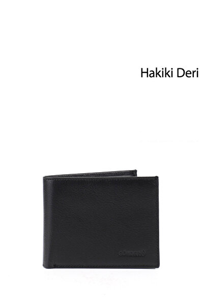 GÖNDERİ(R) Erkek Siyah Hakiki Deri Yatay Cüzdan