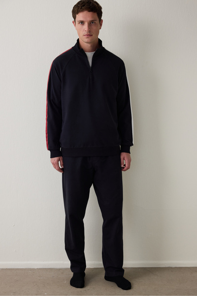 Penti Mavi Erkek Çizgili Oversize Jogger Pijama Takımı