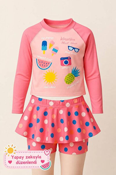 My Kids Wear Etek Detaylı Kız Çocuk Mayo