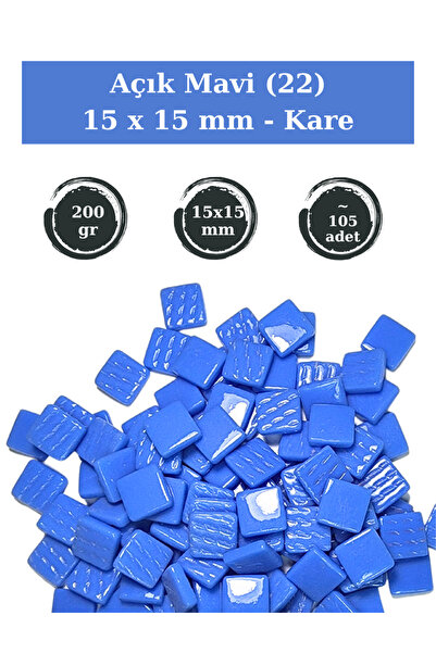 Zen Mozaik Sanatsal Mozaik Çalışmalarınız için 15 x15 mm - Kare Cam Mozaik Taşı