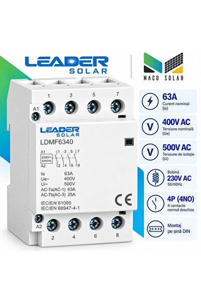 Leader Contactor modular de curent alternativ 4P 4NO -