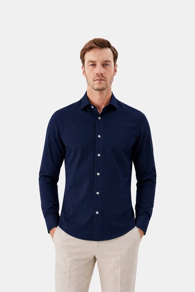 Sabri Özel Erkek Lacivert Normal Kesim Regular Fit %100 Pamuk Gabardin Uzun K...