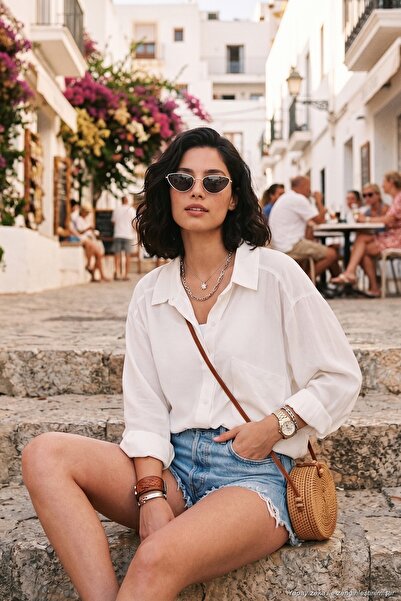 Lela Modal Oversize Fit Uzun Kollu Gömlek Kadın GÖMLEK 6834612