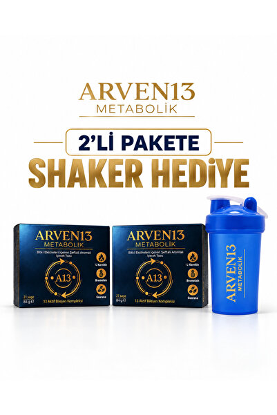 Arven13 Metabolik Şeftali Aromalı içecek Tozu 2li Paket