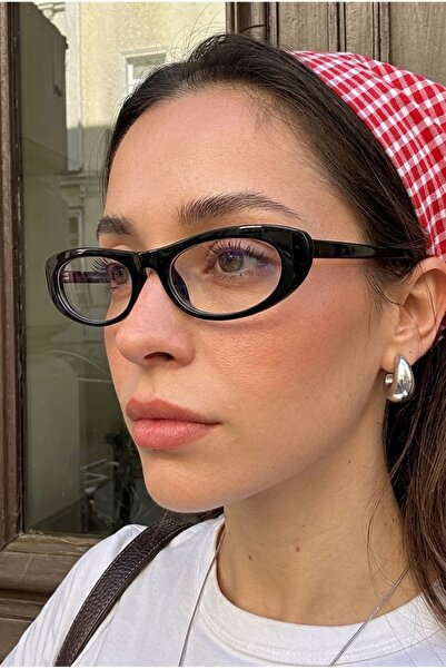 Eyesofia Laurent Slim Thin Black Framed Blue Block Blue Light Filter Women's ...