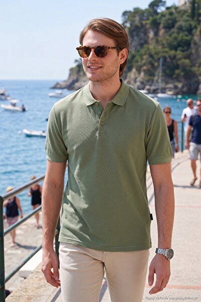 Buratti 100% Cotton Regular Fit Buttoned Polo Neck T Shirt Men's Polo Neck T ...