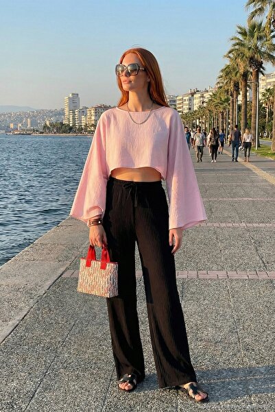 Lela Cotton Comfort Fit High Waist Wide Leg Pants Women's Pants 668Yp5540