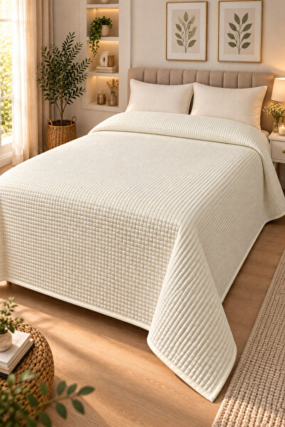 Çeyiz Diyarı Jülide Çift Kişilik Tek Pike 200x220 cm Krem