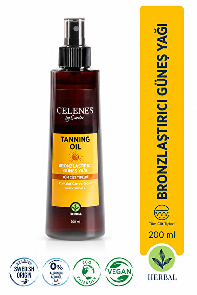 Celenes Herbal Bronzlaştırıcı Güneş Yağı 200 ml