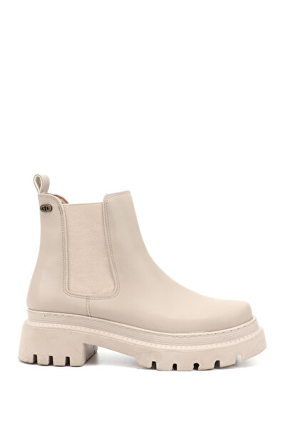 GÖNDERİ(R) Women's / Girls' Skin Blunt Toe Thick Heeled Chelsea Boots