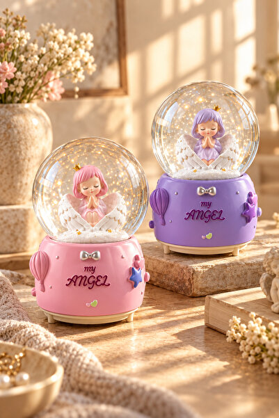 House Bird Müzikli Püskürtmeli ve Işıklı My Angel Serisi: Pembe & Mor Melek F...