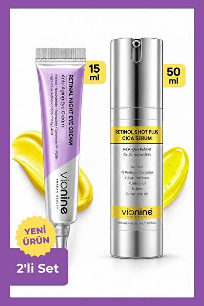 Vio nine Vionine Gece Bakım Seti 2'li (SERUM SET) - Retinol Serum + Göz Kremi