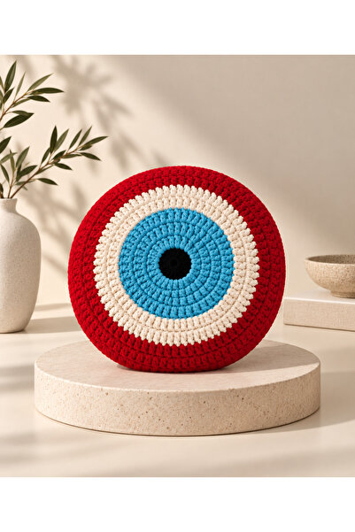 BY DİLEK ÇETİN ACCESSORY Home Textile Red Evil Eye Throw Pillow - Cushion (1 ...