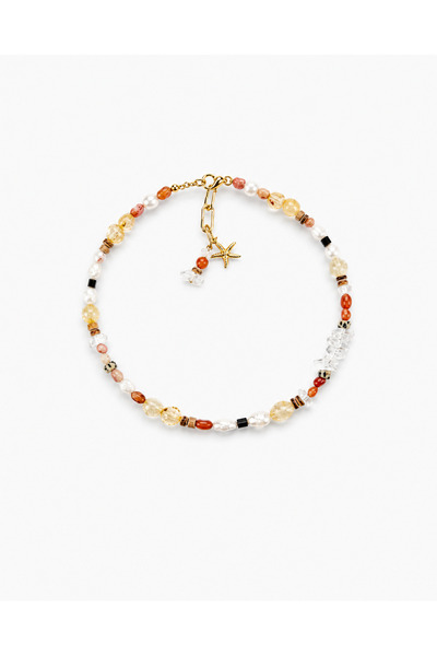 DİELNA | ORİELLE NECKLACE | AKİKVE SİTRİN TAŞLI KADIN KOLYE