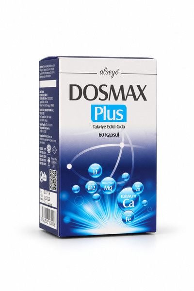 Dosmax Plus Alsego Kalsiyum Magnezyum Demir Çinko B12 ve D3 İçeren Takviye Ed...