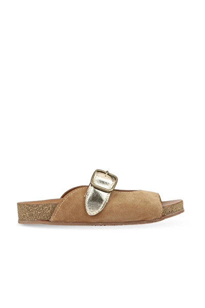 BUENO Spt.Sgr-Trf.Oro-Pel.Nwt-Sl.Beg Women's Flat Slippers