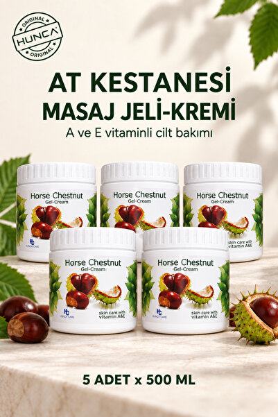 Hunca Care At Kestanesi Kremi 500 ml Horse Chestnut Gel-Cream x 5 Adet