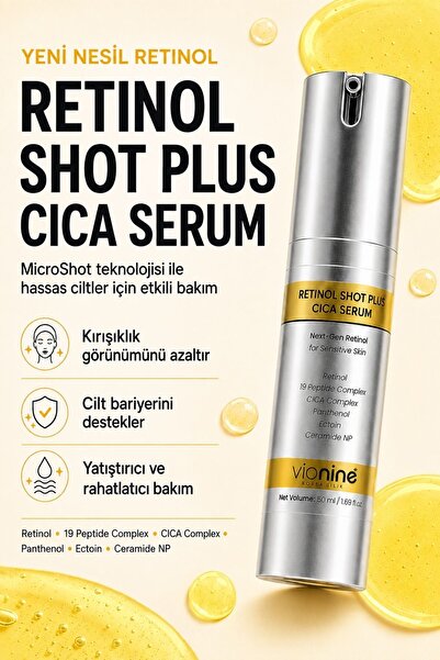 Vio nine Vionine Gece Bakım Seti 3'lü - Retinol Serum + Retinal Krem + Göz Kremi