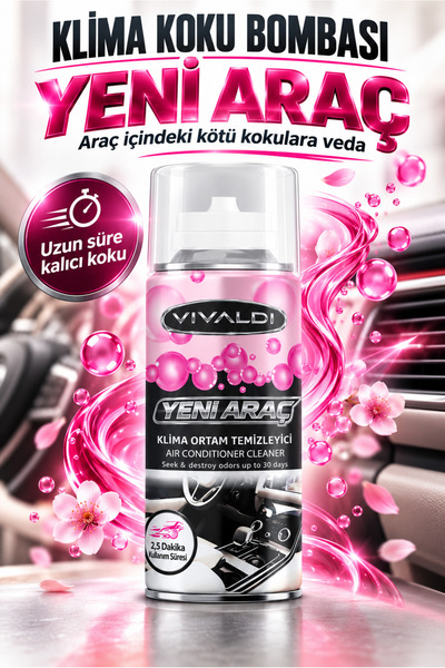 Vivaldi Car Araç Oto Araba Klima Koku Bombası Tazeleme Spreyi Yeni Araç Kokulu