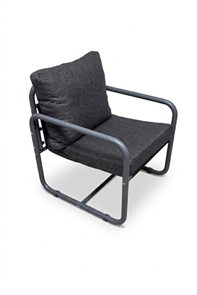 Yekta Home Summer Modern Tasarım Metal Boru İskelet Tekli Berjer Koltuk - Gri...
