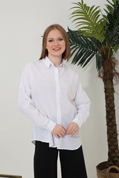 ACELYA Women's Fashion Hidden Pat Detailed Shirt