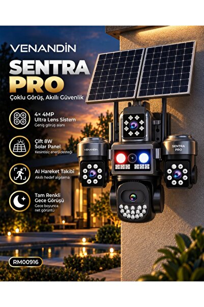 Venandin 4 LENS SİM KART ÖZELLİKLİ 4G HAREKETLİ SENTRA PRO GÜVENLİK KAMERASI