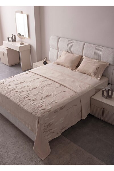 Cicim Home Lalina Çift Kişilik Punch Yatak Örtüsü Pike Takımı 6 Parça Premium