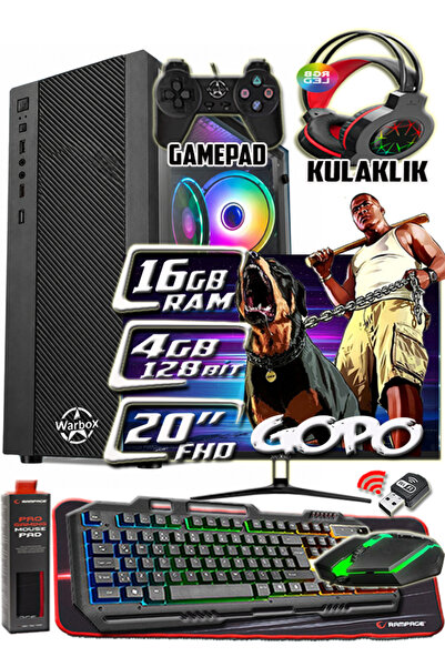 WARBOX GOPO X5650 İşlemci 16gb Ram 256gb SSD 250gb Hdd R7 240-4gb E.kartı 20"...
