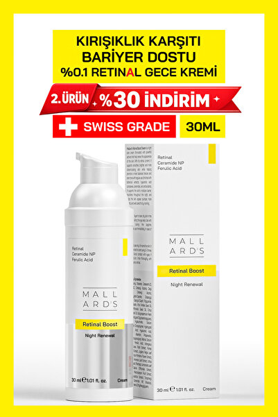 MALL ARD'S Retinal Boost %0.1 Retinal Gece Kremi 30 ml - Kırışıklık ve Leke G...