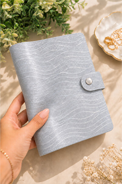 Mint Design Savings Agenda - Budget Planner Wallet - Silver Wave