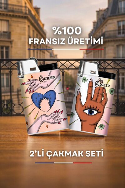 DJEEP Divination Seri Taşlı Çakmak -2'li Set –Özel Tasarım-Orijinal Fransız M...
