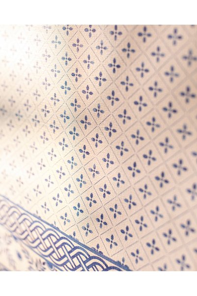 Madame Coco Agnes Pvc Table Cloth - White/Blue - 140X200 cm