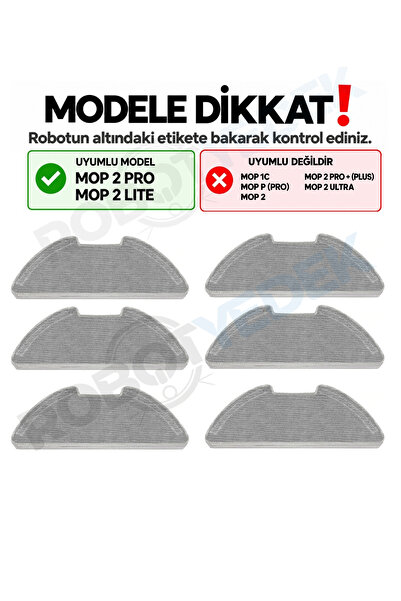 robotyedek Xiaomi Mop 2 Pro Mjst1Shw Compatible 6 Pieces Full Surface Mop Cloths