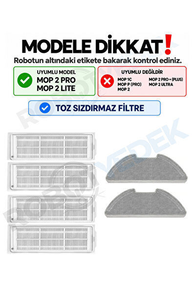 robotyedek Set de mopuri cu filtru de schimb compatibil cu Xiaomi Mop 2 Pro M...