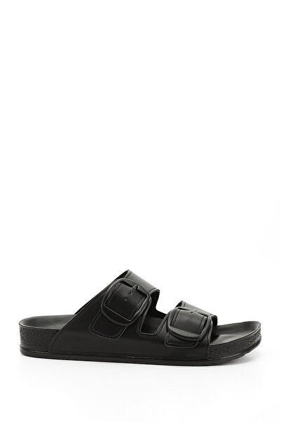 GÖNDERİ(R) Women/Girls Black Buckle Casual Slippers