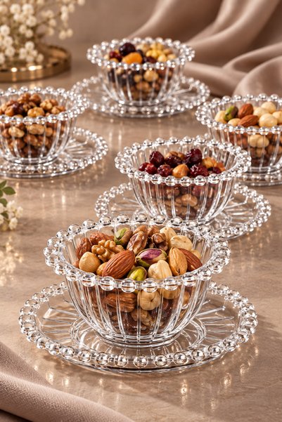 HOMENIVA 12 Piece Plexi Breakfast Set Sauce Bowl and Snack Bowl (Not Glass)