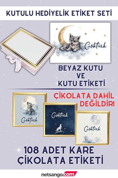 Netsan Etiket Kurt Hilal Desenli Hediyelik Seti