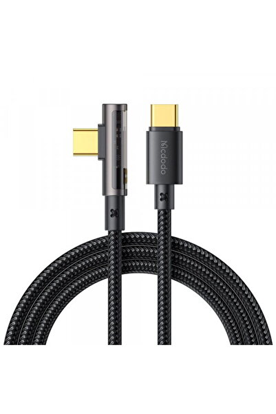 Mcdodo Cablu Date si Incarcare USB-C - USB-C CA-3400 Angled, 100W, 1.2m, Negru
