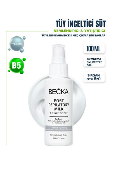 BECKA Tüy Azaltıcı Ve lnceltici Nemlendirici Süt Gymnema Sylvestre & Hyaluron...