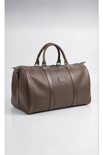NorthAK Travel Duffel Bag with Shoulder Strap Hand Luggage Mink Vegan Leather Cabin Size