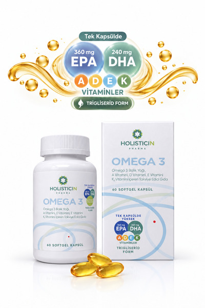 Holisticin Pharma Holisticin Omega 3, ADEK Vitaminleri İçeren Takviye Edici Gıda