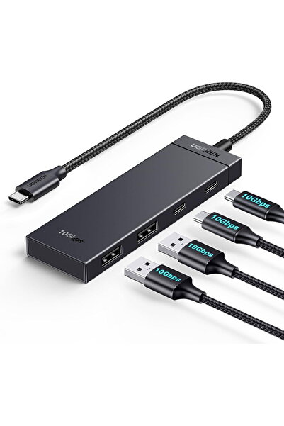 Ugreen HUB USB extern Ugreen, CM806, USB Type-C 3.2 x 4, lungime 0.5 m, negru