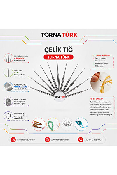 Torna Türk Çelik Tığ (Konik Mil) 1 Paket ( 3 Adet)