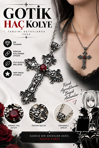 FG KONNİCHİWA KOLYE GOTİK İSKANDİAV HAÇ VİKİNG TARZI GOTHIC KOLYE PASLANMAZ R...