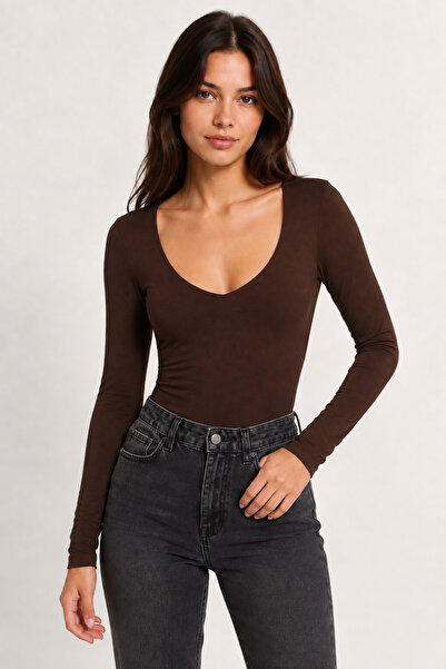 Sienza Kadın V Yaka Çıtçıtlı Body