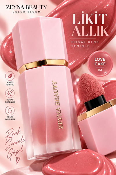ZEYNABEAUTY Color Bloom Likit Sıvı Allık Love Cake