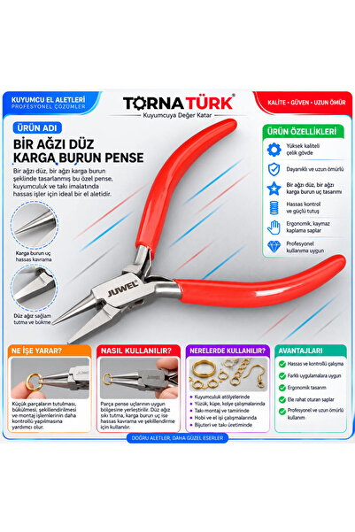 Juwel Tornatürk Bir Ağzı Düz Karga Burun Pense