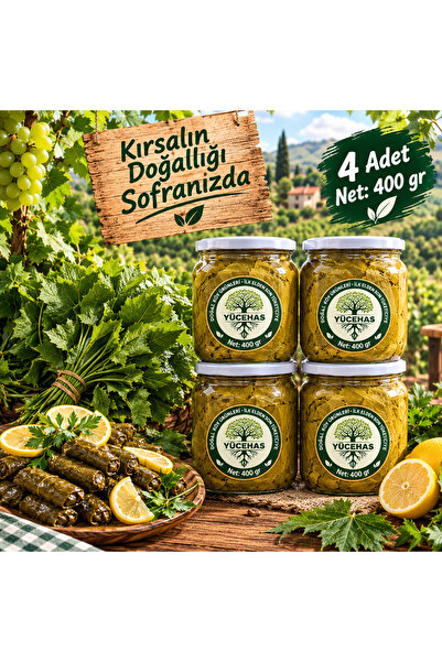 TAZE ASMA YAPRAĞI 1000 CC CAM KAVANOZ 400 GR NETx4ADET