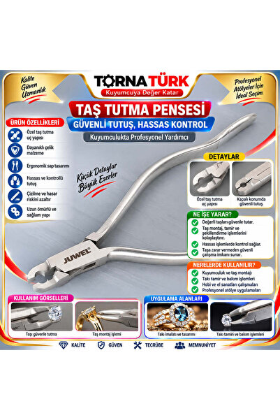 Torna Türk Tornatürk Küçük Taş Tutma Pensesi (Mıhlama Ve Taş Ayarlama Pensesi)